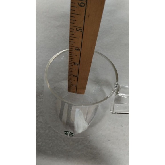 Starbucks Clear Glass Coffee Mug 16 Oz 473 mL Unique Tapered Design Durable - Picture 8 of 10